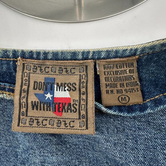 VTG Dont Mess With Texas Vest Women Medium Western Festive Cowboy Studded Cross - Picture 9 of 9